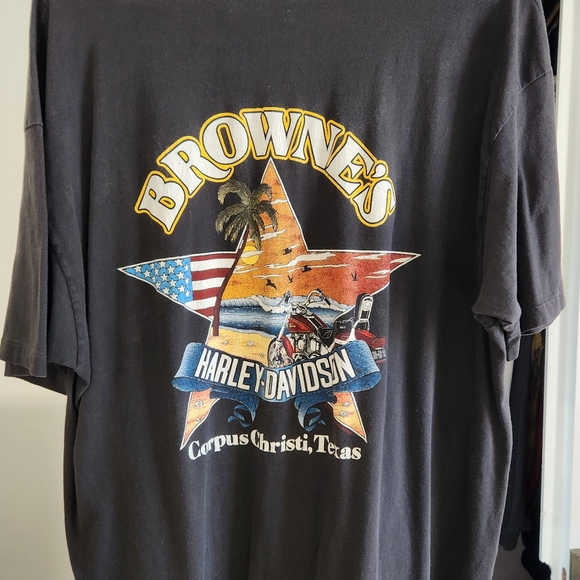 Harley Davidson t-shirt Xmas Browne's Corpus Cristi - Picture 2 of 2